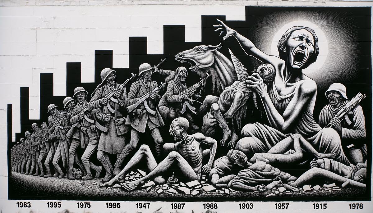 A visual representation of the evolution of public perception of 'Guernica' over time