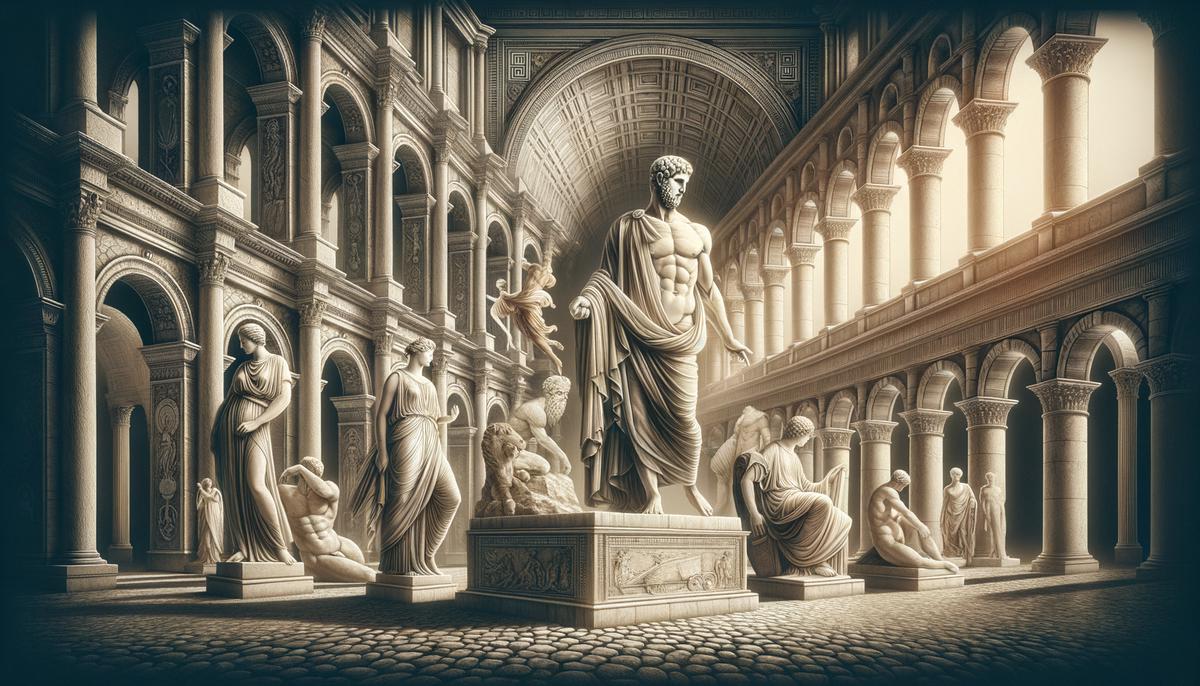 A realistic depiction of Roman art influenced by Greek art and architecture