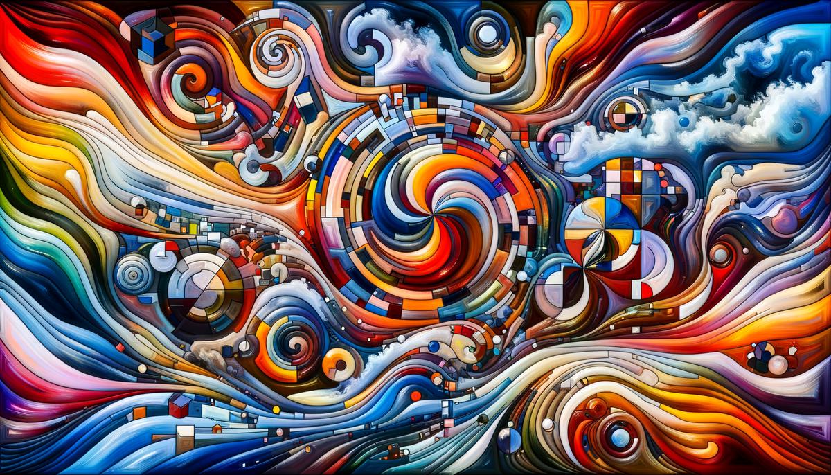 Abstract image showing various colors and shapes that represent the diverse art world