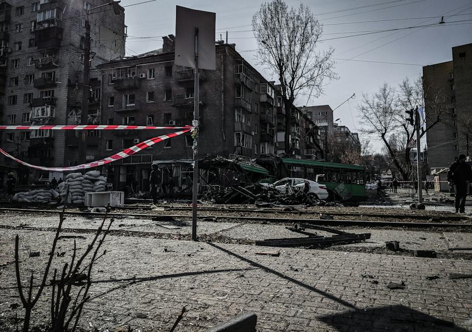 An image depicting the destruction caused by the bombing of Guernica