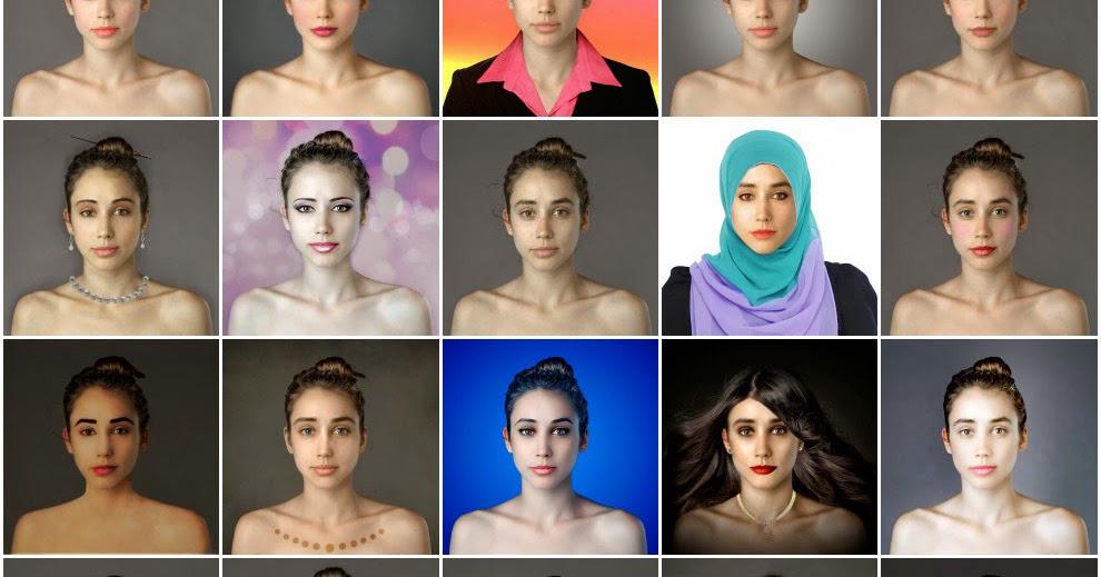 Digital artwork critiquing beauty standards on social media platforms