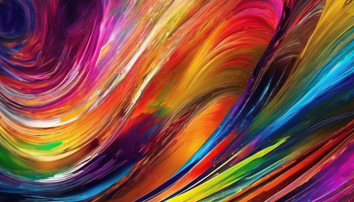 Digital Art: Image of a colorful abstract painting with vibrant brushstrokes and shapes.