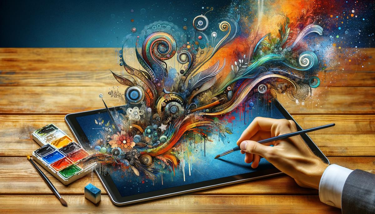A digital artwork created using artistic software, demonstrating the innovative possibilities and convenience offered by digital tools.