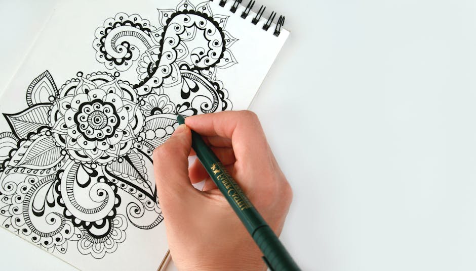 A person incorporating creative activities into their daily routine, such as sketching during a coffee break