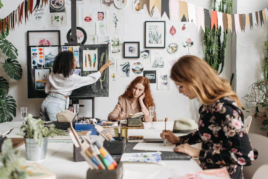 An artist-led talk or workshop at the Royal Academy Summer Exhibition, with participants engaged in learning about artistic processes, techniques, and inspirations.