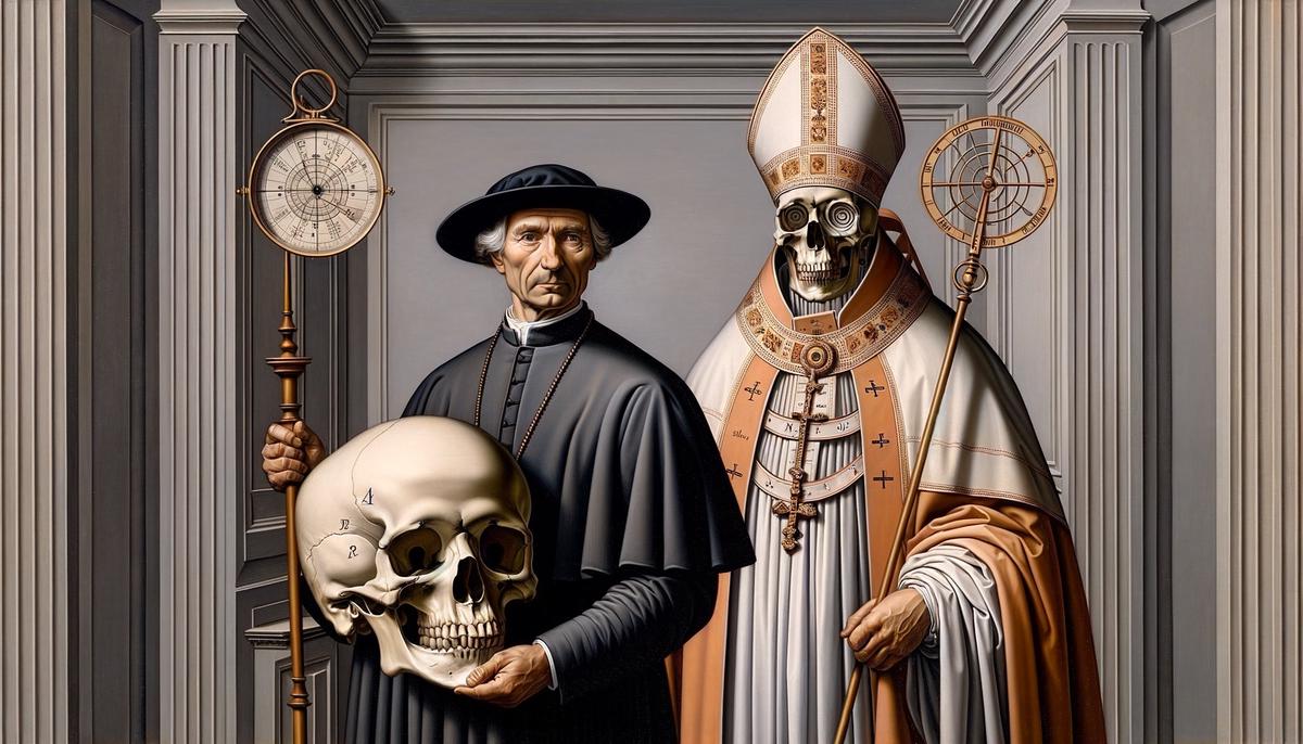 The Ambassadors by Hans Holbein the Younger with anamorphic skull