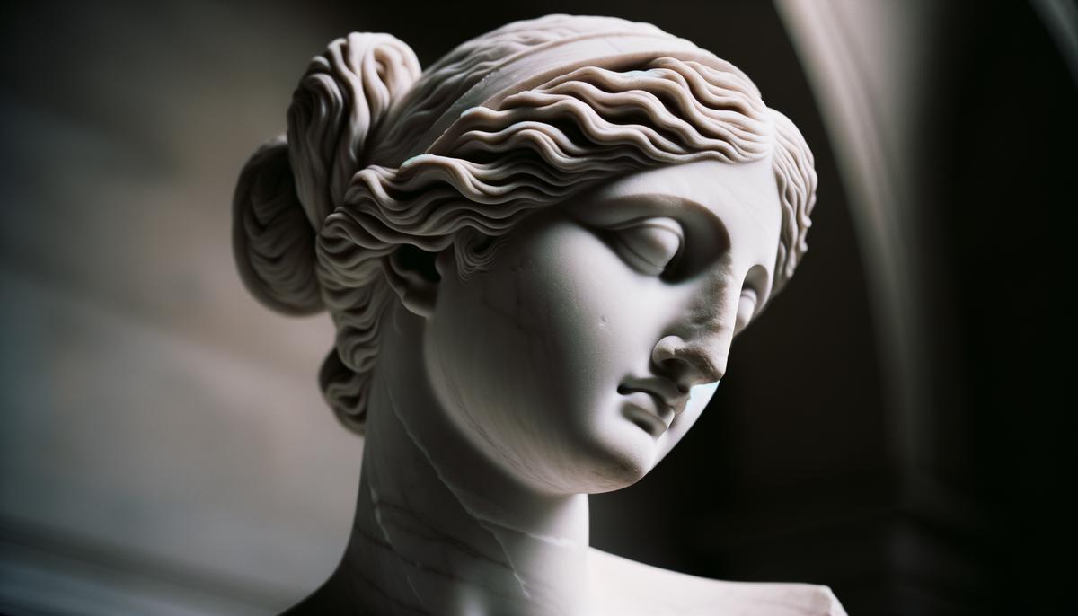 The marble sculpture Venus de Milo, showcasing the soft curves, fluid drapery, and enigmatic expression achieved in marble