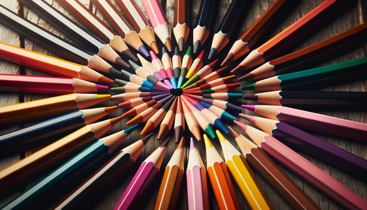 A set of vibrant, high-quality colored pencils, showcasing their rich pigmentation and potential for creating vivid, detailed artwork.